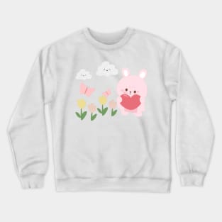 Pink Cute Rabbit Crewneck Sweatshirt